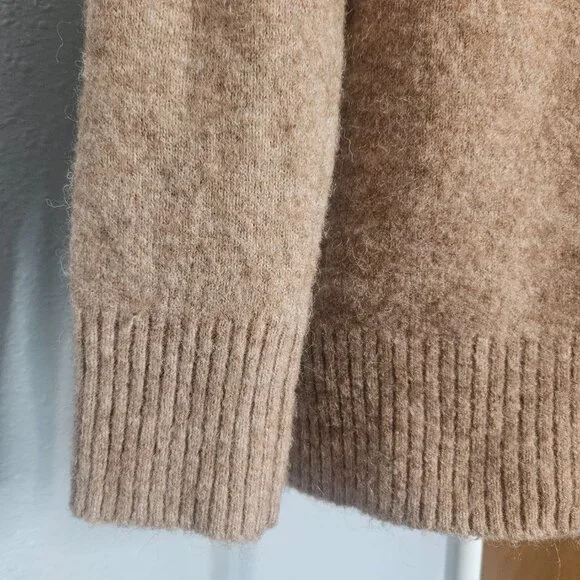 Aritzia Wilfred Free Women's Alpaca Wool Blend Beige Cowl Neck Sweater SZ Small - Picture 8 of 13